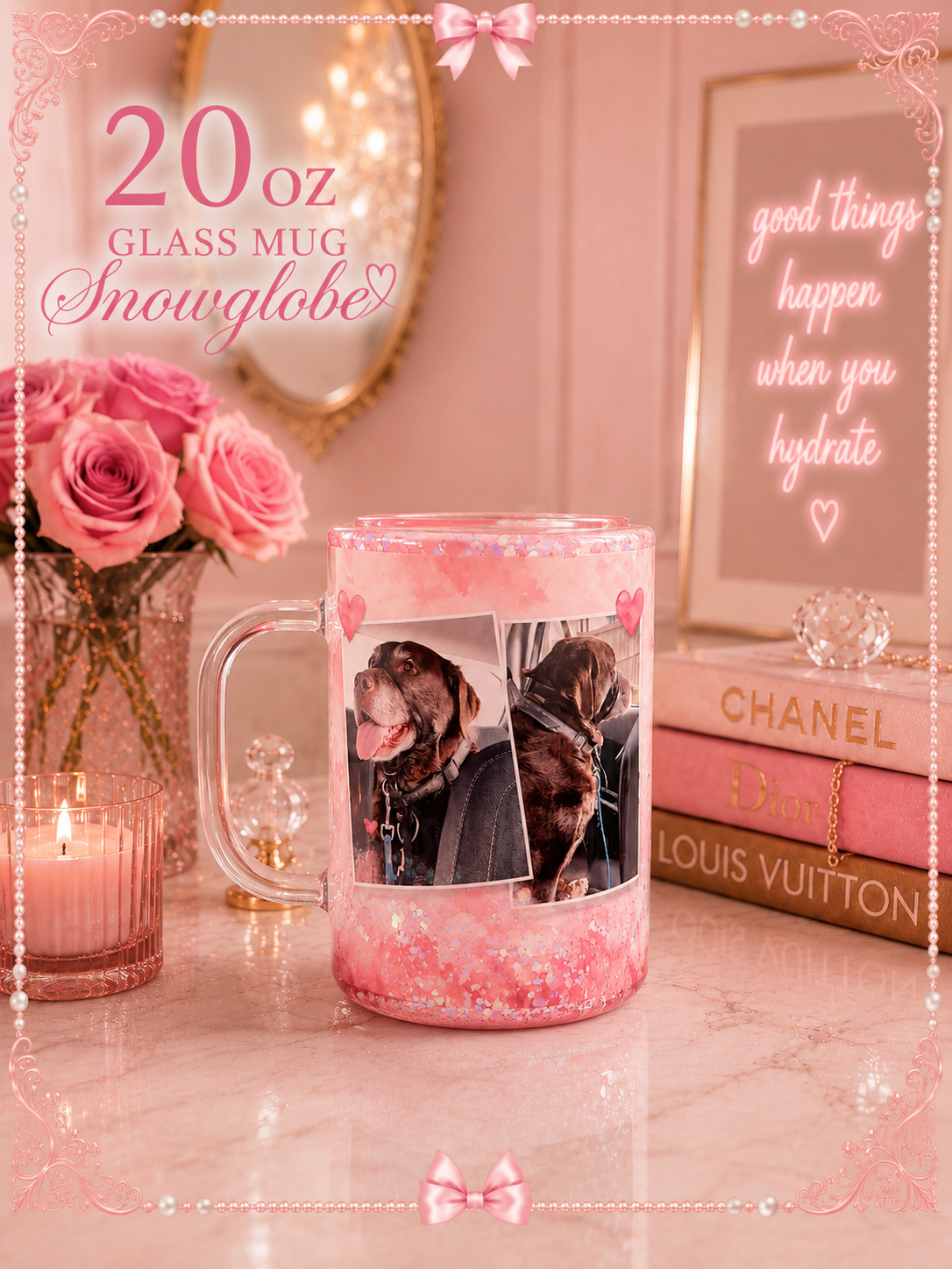 20oz glass coffee mug