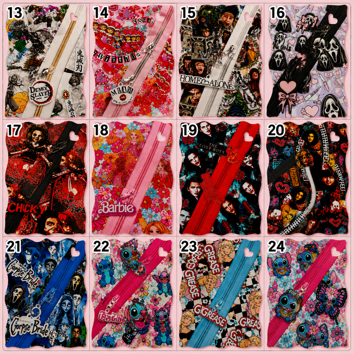 Zippers 13-24(THESE ARE ORDERED IN WHEN YOU ORDER)