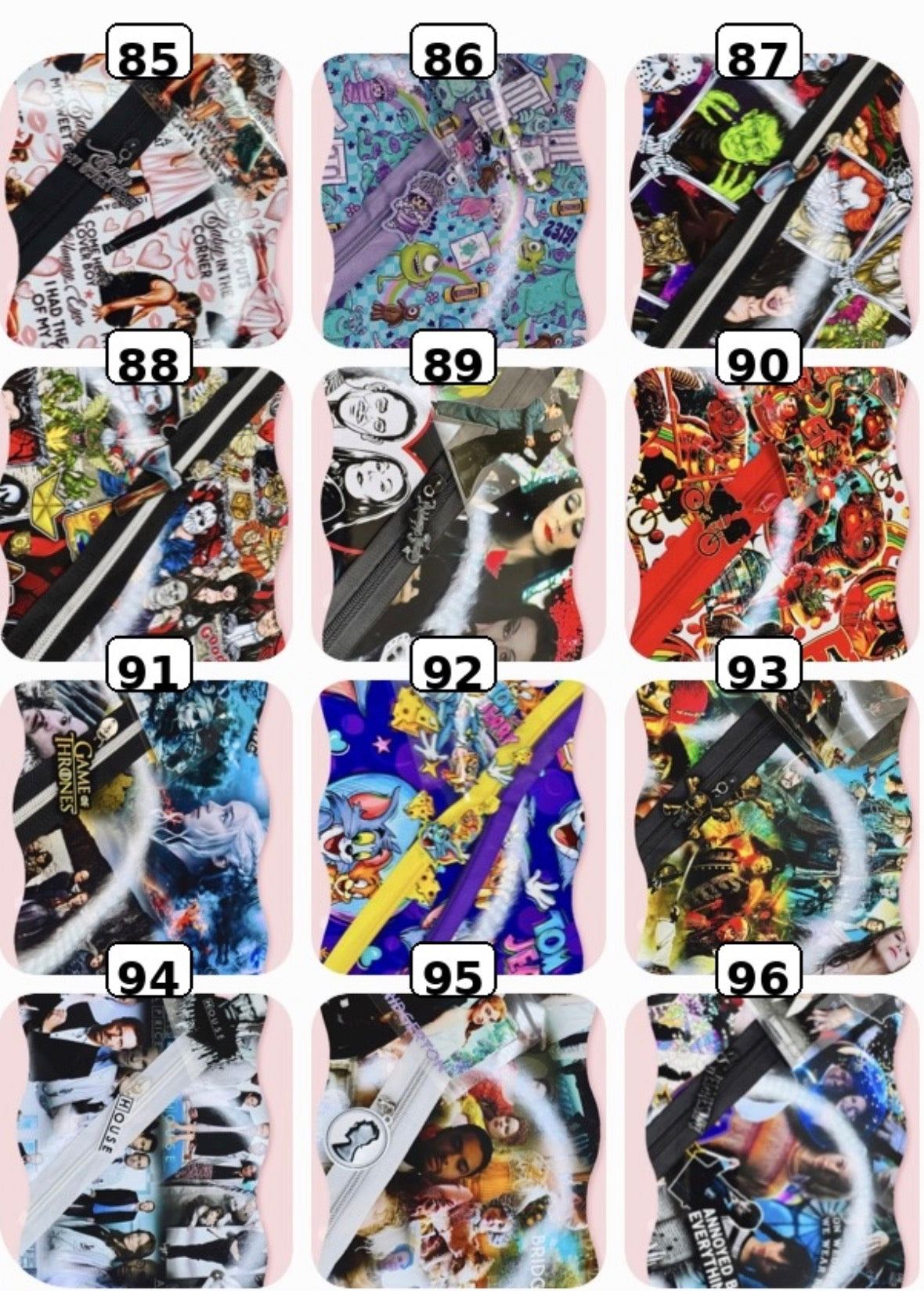Zippers 85-96(THESE ARE ORDERED IN ONCE YOU ORDER)